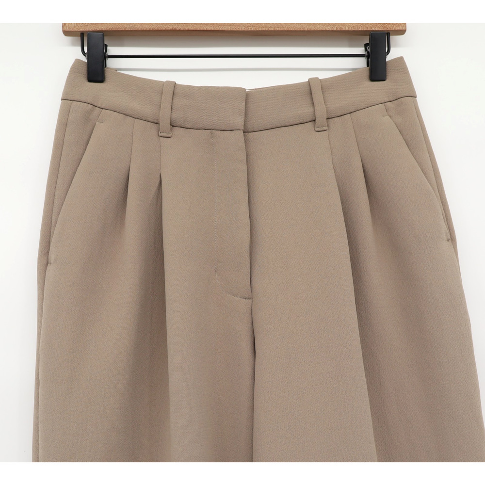 Aritzia Women's The Effortless Pant High Waisted Wide Leg Crepe Pants Taupe Sz 8 - Picture 4 of 9